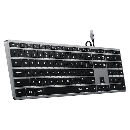 Slim W3 Wired Backlit Keyboard, Space Gray